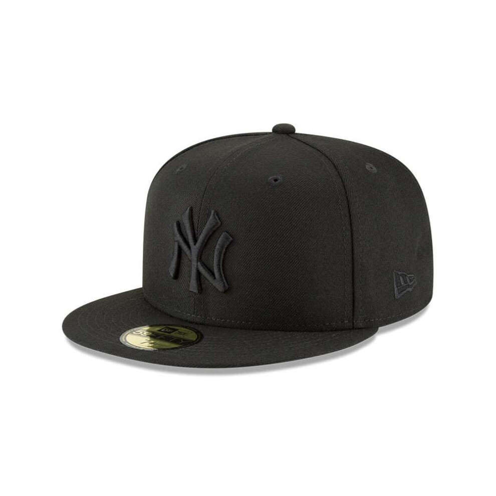 New Era 59Fifty Hat MLB Basic New York Yankees Black/Black Fitted Baseball Cap (7 5/8)