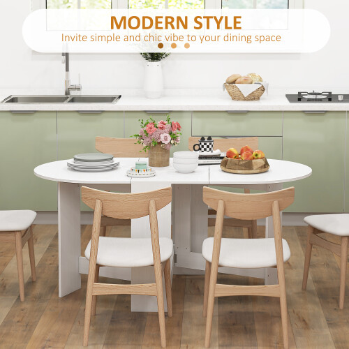 Homcom (White) HOMCOM Oval Kitchen Table for Dining Room, Small Space 2
