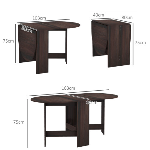 Homcom (Brown) HOMCOM Oval Kitchen Table for Dining Room, Small Space 1