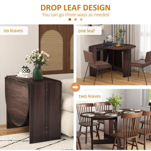 Homcom (Brown) HOMCOM Oval Kitchen Table for Dining Room, Small Space 2