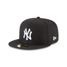 Gorra ajustada b sica 59Fifty de los New York Yankees, unisex, para adultos, color negro/blanco, 11591127 (talla 7 1/8)