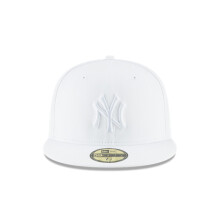 Gorra ajustada b   sica 59FIFTY blanca con logotipo principal de los New York Yankees de New Era, 7 1/4