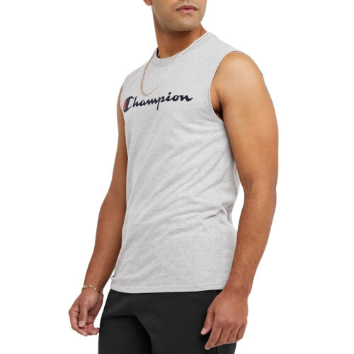 Champion Champion M?nds klassiske tr?je Muscle Tee Screen Print Script Oxford Grey Small 2