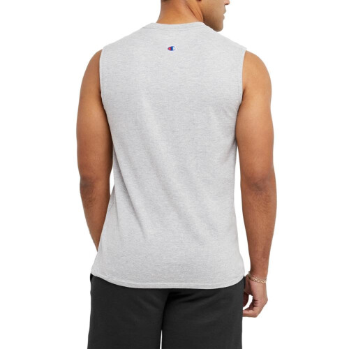 Champion Champion M?nds klassiske tr?je Muscle Tee Screen Print Script Oxford Grey Small 1