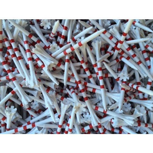 Champ 3-1/4"""" My Hite FlyTee White/Red Stripe Golf Tee 100 Count