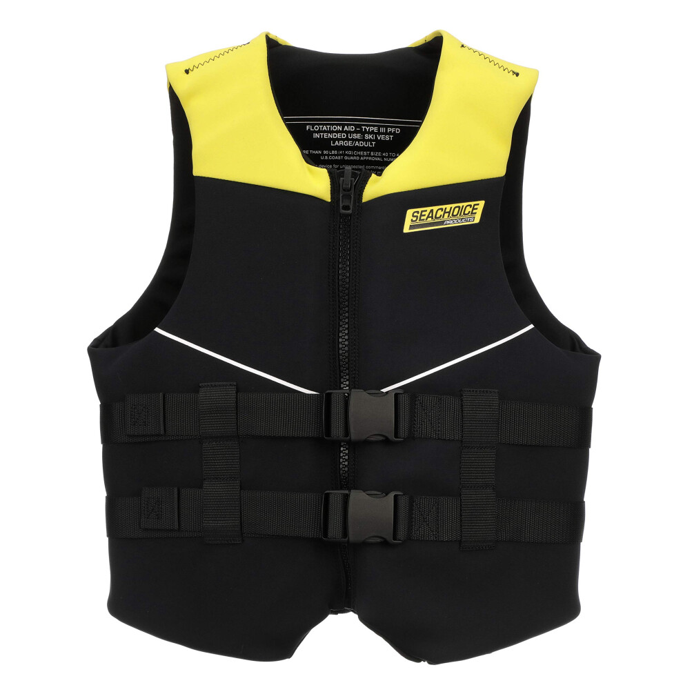 Seachoice Neoprene Multi-Sport Vest Geel & Zwart Kindermaat 30-50 Lbs. Kustwacht Type III