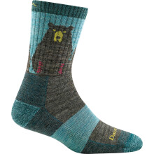 Verdomd stoere Bear Town Micro Crew lichtgewicht damessok met kussen (stijl 1970) - Aqua Large
