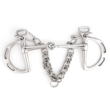 Jointed Uxeter Kimberwicke Bit Low Leverage Horse Chewing Mouth Roller Stainless Steel(Horse Mouth Length 125 mm)