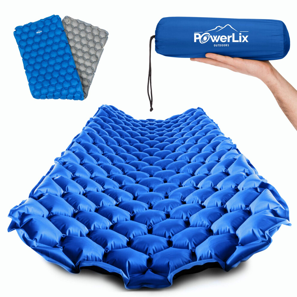 POWERLIX Camping Sleeping Pad - Ultralight Inflatable Camping Mattress Sleeping Mat for Backpacking Hiking Compact Lightweight Sleeping Pad for Camp
