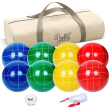 VSSAL 107mm Official Bocce Ball Set Regulation Size and Weight 920g/2.03LBS for Professional Tournament Competition Backyard Lawn Beach Games with