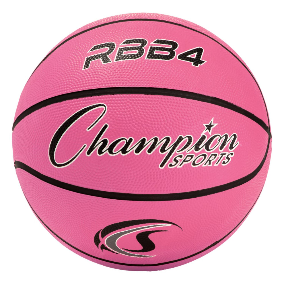 Champion Sports Rubber Intermediate Basketball Heavy Duty - Pro-Style Basketballs and Sizes - Premium Basketball Equipment Indoor Outdoor - Sp