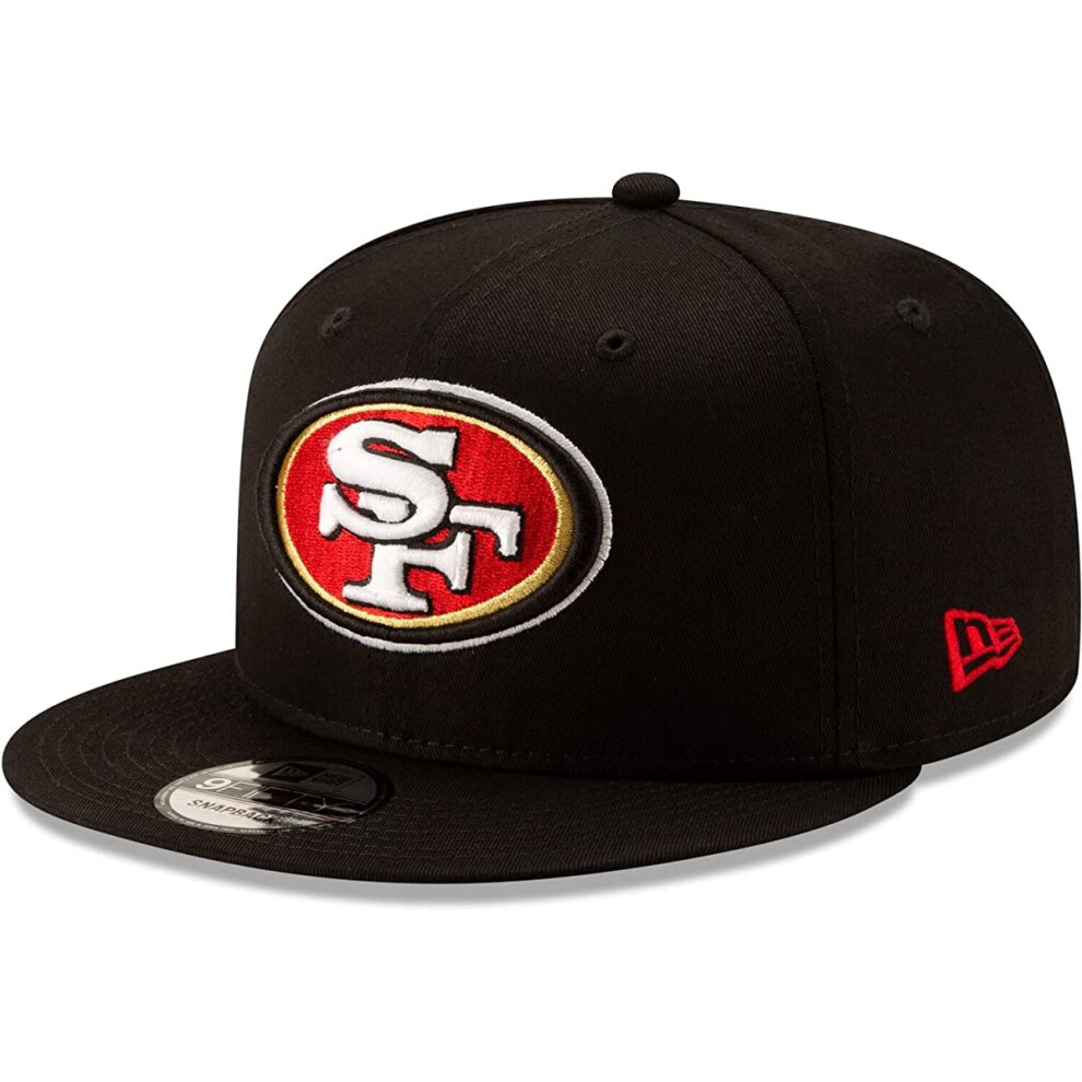 New Era Nfl 9Fifty Adjustable Snapback Mens Hat Cap One Size Fits All (San Francisco 49Ers ) Black