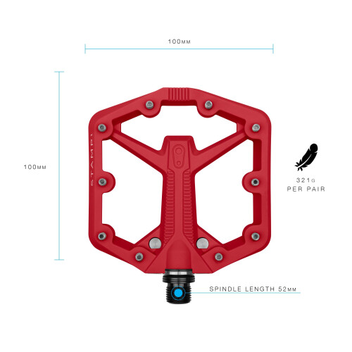 Crankbrothers MTB Pedaler Stamp 1 Gen 2 Small Red 2