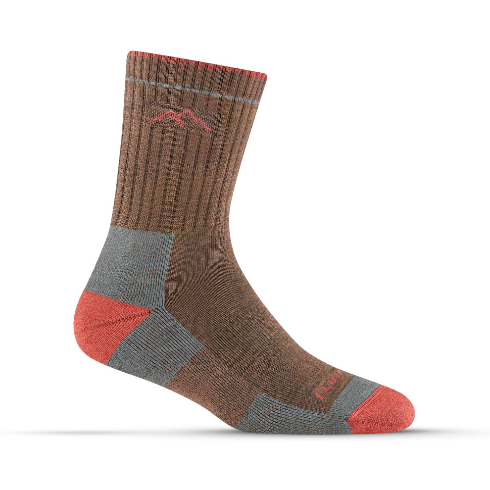 Chaussettes mi-mollet Darn Tough Hiker Micro Crew pour femme avec chaussette coussin   e (mod   le 1903) - Bark Large
