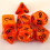Chessex terninger: Polyhedral 7-Die Vortex ternings?t - Orange m/sort CHX-27433 4