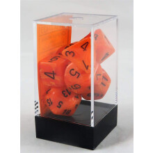 Chessex terninger: Polyhedral 7-Die Vortex ternings?t - Orange m/sort CHX-27433
