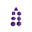 Jeu de 7 d   s poly   driques opaques - Violet et blanc 2