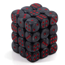 Chessex Dice d6 Sets: Sammetssvart med rd - 12 mm sexsidig trning (36) trningsblock