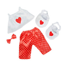 Satin Heart Pj's med hjertetfler Bamsetj passer til de fleste 14""""-18"""" Build-A-Bear og lav dine egne tjdyr