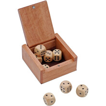 WE Games Tr?terning?ske med 8 tr?terninger (19 mm) Kompakt tr?terningspils?t med instruktioner til 10 klassiske terningspil Rejsespil for voksne