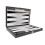 Set de Backgammon en Cuir Synthétique - Champ en Velours Incrusté, 15 pouces, Noir 4