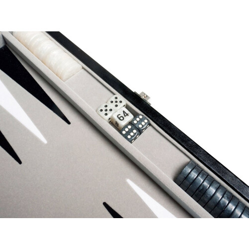 Set de Backgammon en Cuir Synthétique - Champ en Velours Incrusté, 15 pouces, Noir 2