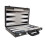 Resesällskap Backgammon Set - Läderlook, Sammet Spelplan - 15-tum, Svart/Grå 4