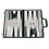 Resesällskap Backgammon Set - Läderlook, Sammet Spelplan - 15-tum, Svart/Grå 1