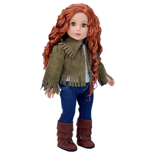 Jaqueta Siege ? Roupa de 4 peas ? Jaqueta regata jeans e botas ? Roupas cabem em bonecas de 18 polegadas ? (boneca no includa)