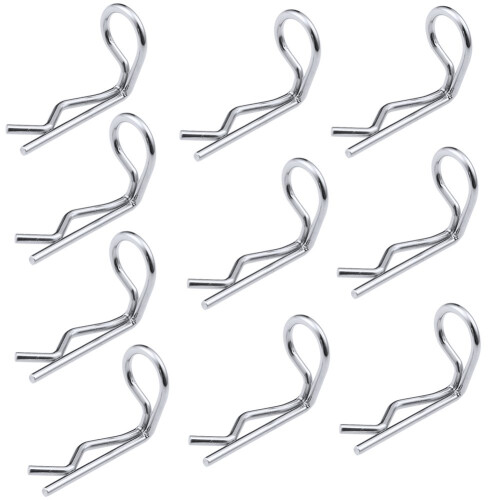 60 Pièces Clips De Carrosserie RC 90° - Clips Ressort Pliés R 20x1.0x6mm Noir Pour 1/8 1/10 1/12