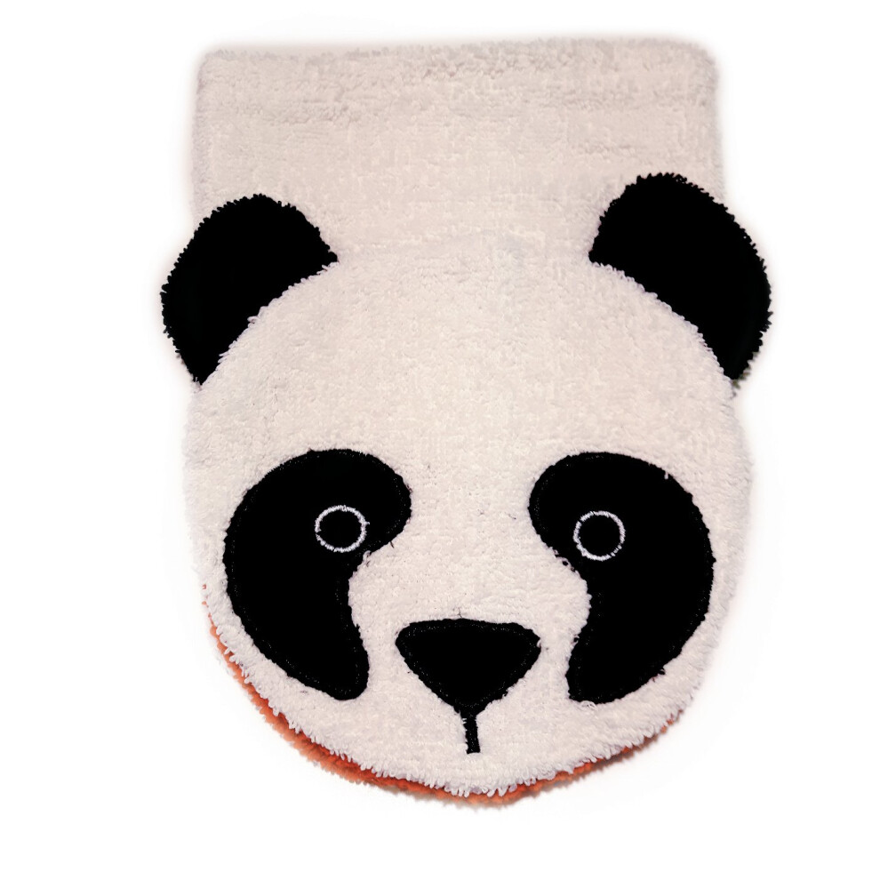 Gant de toilette en coton biologique Furnis, motif panda et marionnette, grand format