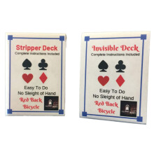 London Magic Works (RED Stripper Deck Invisible Deck and Over 125 Tricks Combo with Two Decks