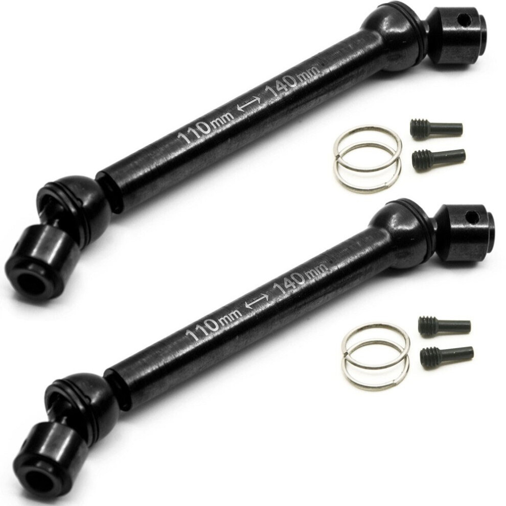 Que-T 2 Pcs Steel 110Mm-140Mm Drive Shafts For 1/10 Axial Wraith/Scx10/Dingo/D90 Rc Crawler Car (110Mm-140Mm) 608119783601