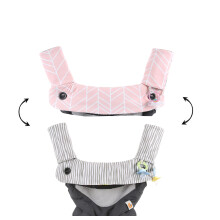 Babe premium y algodn de algodn reversible de denticin | Se adapta a Ergobaby cuatro posicin 360 la mayora de los portadores de bebs | Diseo