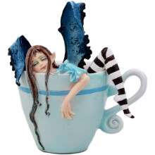 EBROS Gift Amy Brown Teacup Latte Coffee Drunk Fairy Figurine Fantasy Mythical Faery Magic Watercolor Collectible Decor State Ideas Gift Ideas Fo