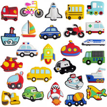 WISESTAR 26PCS Transports Rubber Fridge Magnets for Kids- Aircraft Boat Vehicle Car Refrigerator Magnet for Whiteboard - Educational Toy Tool Schoo