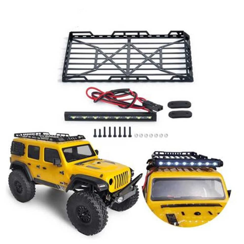 Rc-Hub Stainless Steel Roof Rack Luggage Carrier And Spotlights For 1/24 Axial Scx24 90081 Axi00002 Rc Cars Black 663250915373