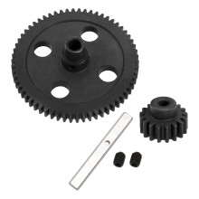 ShareGoo Metal Spur Diff Differential Main Gear 62T & 17T Pinion Motor Gear Center Reduktion Kompatibel med WLTOYS 12428 12423 1/12 RC Crawler Ca