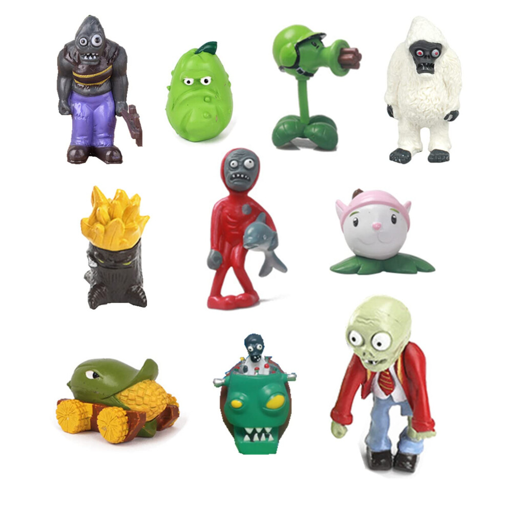 JHESAO Lot de 10 figurines d'action Plantes PVZ Zombies en PVC, nouveaux cadeaux id   aux pour les enfants et les fans, anniversaires et f   tes