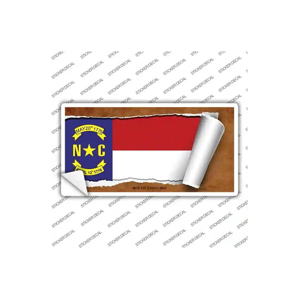 Smart Blonde Lp-9039S-Xl North Carolina Flag Scroll Novelty Sticker Decal - Extra Large 792636486944