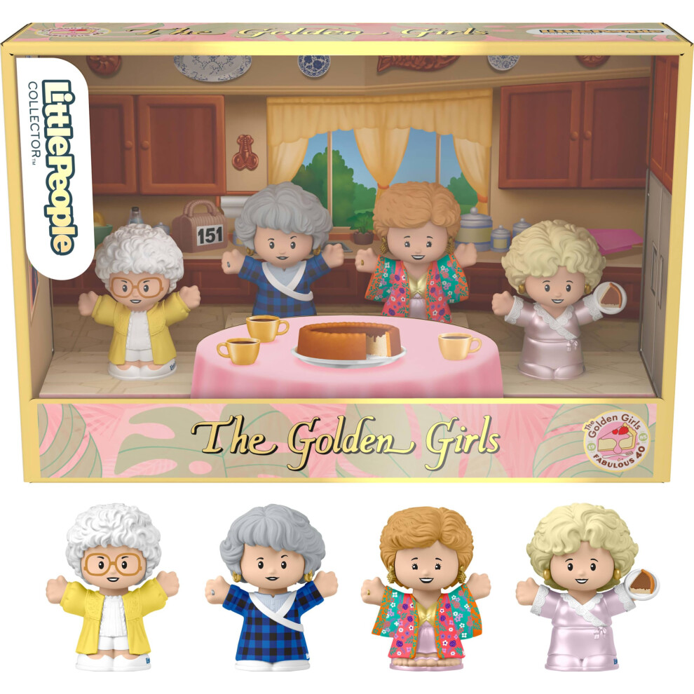 Little People Collector The Golden Girls Late Night Cheesecake Set Di Figure Per Il 40° Anniversario In Una Confezione Regalo Per Adulti E Fan-image