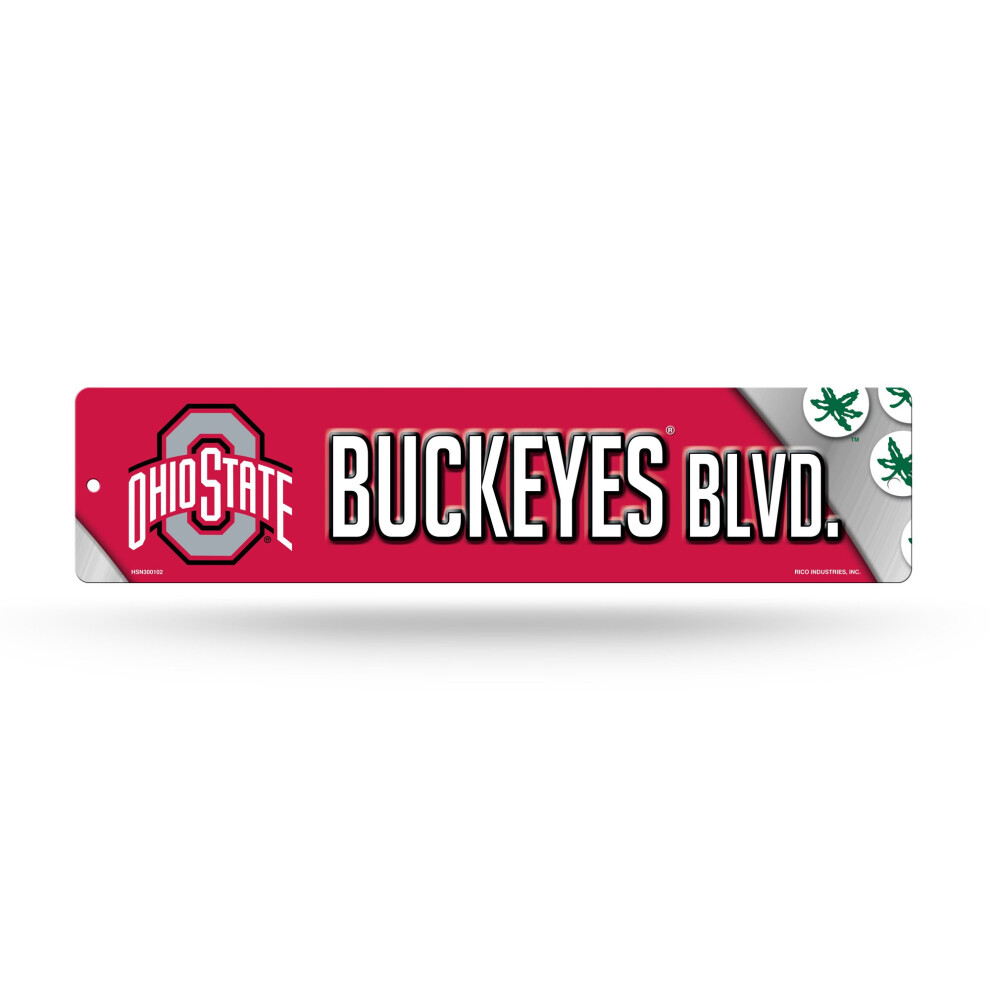 Panneau de rue en plastique de 40 cm, NCAA Ohio State Buckeyes, Rico Industries