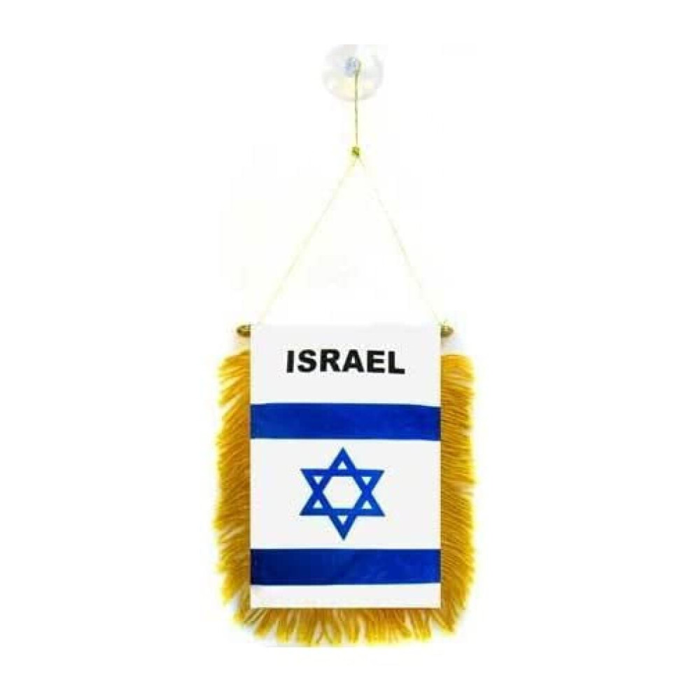 Az Flag Gagliardetto Israele 15X10Cm Con Ventosa - Bandierina Per Auto Israeliana 10 X 15 Cm-image