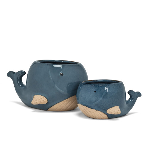 Abbott Abbott Collection Stoneware Whale Planter - Small (2"""" H) 1