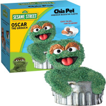 Chia Pet Oscar The Grouch med fröpaket, Dekorativ blomkruka, Lätt och rolig att odla, Nyhetsgåva