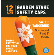 C-BITE Garden Stake Safety Caps | Vinyl Protection Covers for Sharp Tips of Gardening Rods | Fits Standard 7/16 Plant Support Stake Tops | 12 Pack (