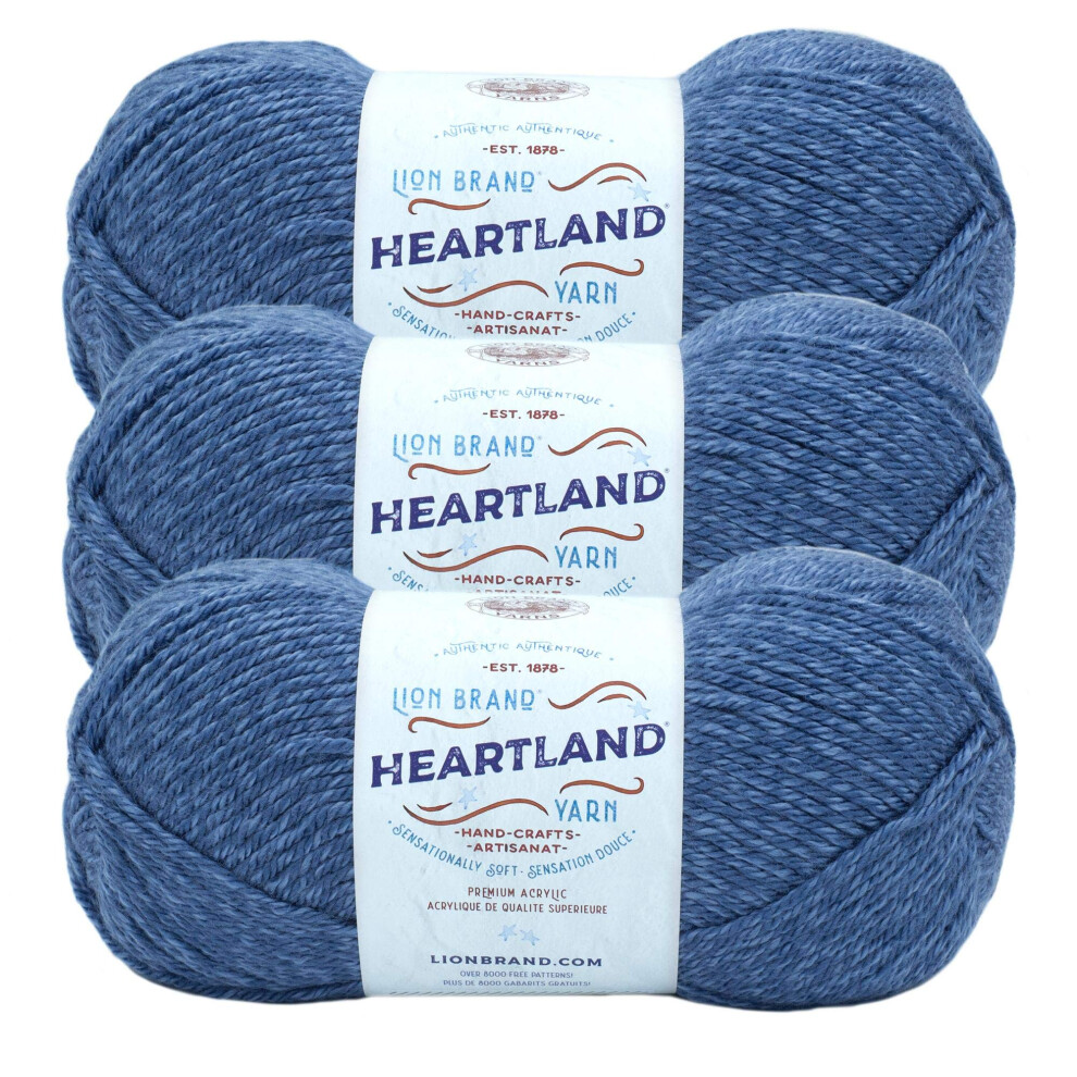 Lion Brand Yarn Heartland Garn Zum H Keln, Stricken Und Weben, Mehrfarbiges Garn, 3Er-Pack, Carlsbad Caverns-image