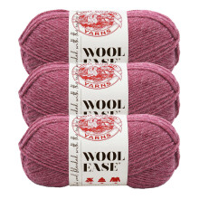Lion Brand Wool-Ease Garn, Garn für Stricken, Häkeln, Basteln, Dark Rose Heather, 3er-Pack