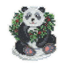 Kit de Ponto Cruz Contado Panda de Natal Mill Hill MH184304
