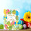 Celebrate At Easter Colourful Decorated Eggs Contemporary Easter Greeting Card 5